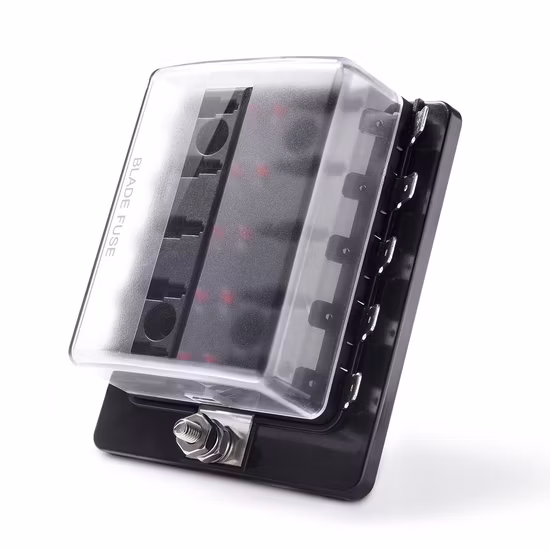 8 Way LED Illuminated Automotive Blade Fuse Holder Box 10-Circuit Fuse Block with Cover